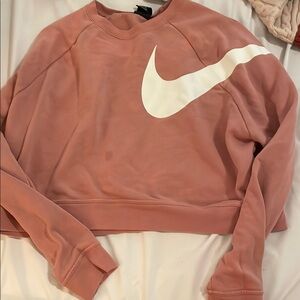 Nike Women's Pink Cropped Sweatshirt